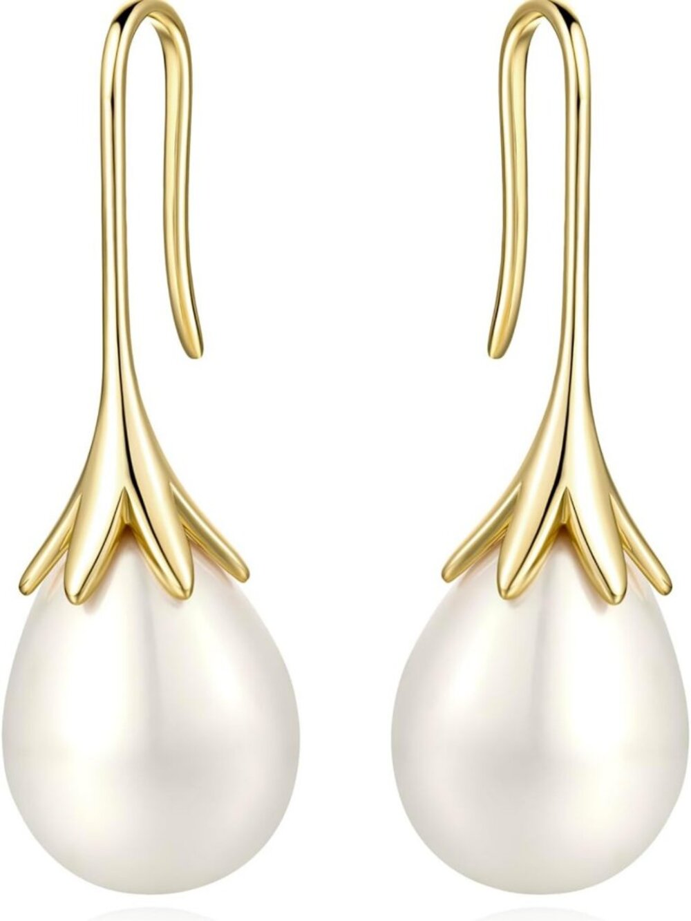 Elegant 14K Gold Pearl Earrings for Women - 11mm Classic Jewelry Accessory